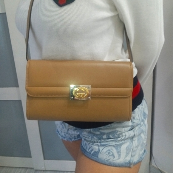 NEW! GUCCI MATISSE LEATHER BAG SOFT LEATHER BEIGE CLAIRE SILVER/GOLD GG LOCK - Picture 12 of 16